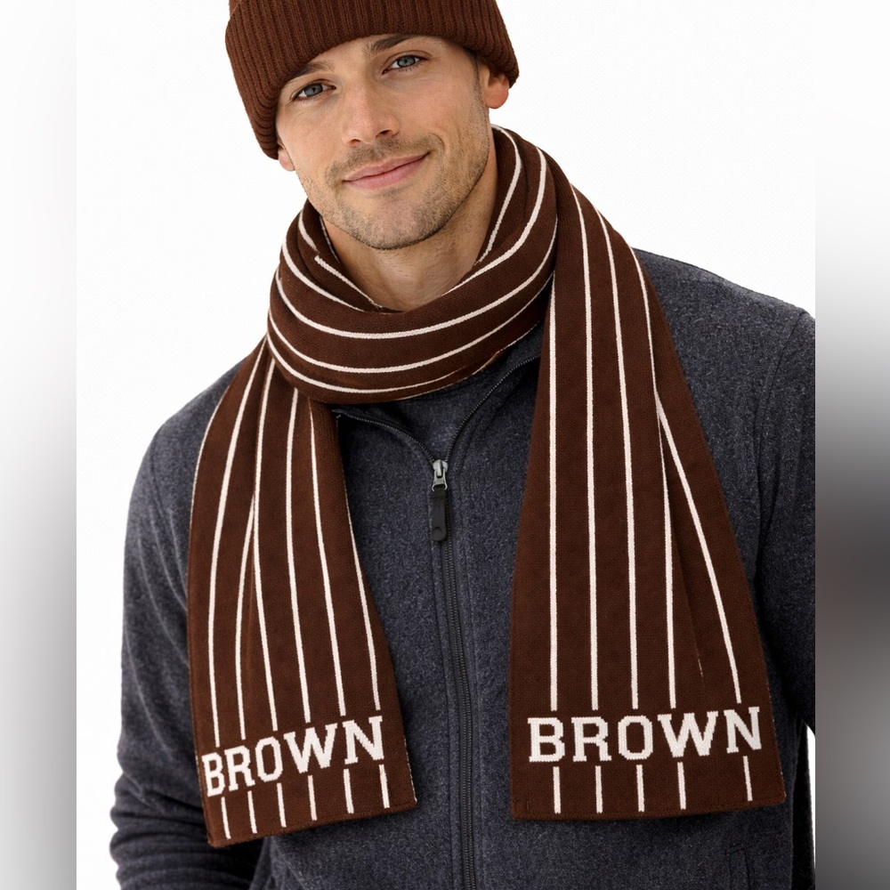 Brown University Striped Knit Scarf - Men